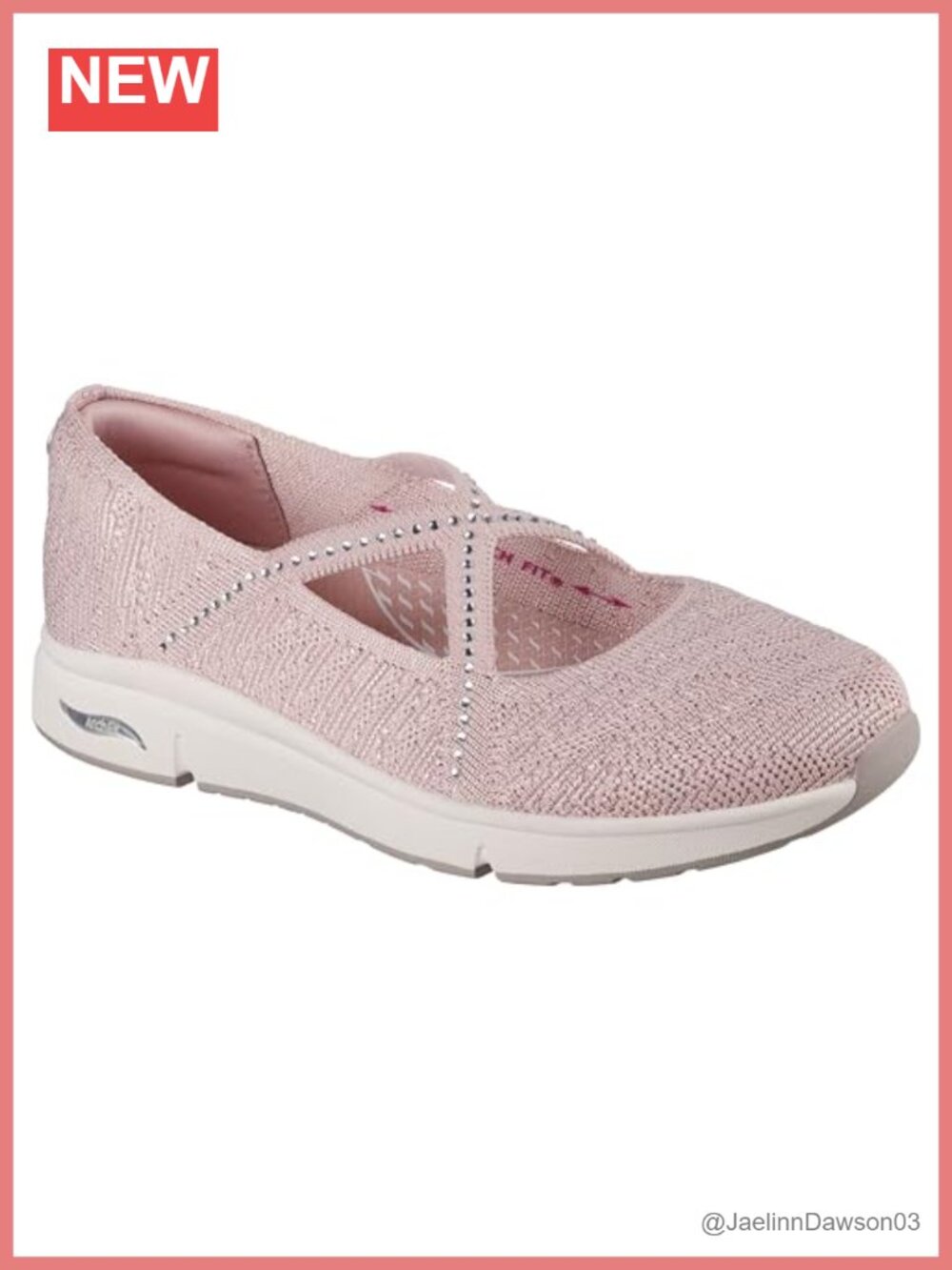 Arch Support Mary Jane Flats with Rhinestones - Flat Loafers